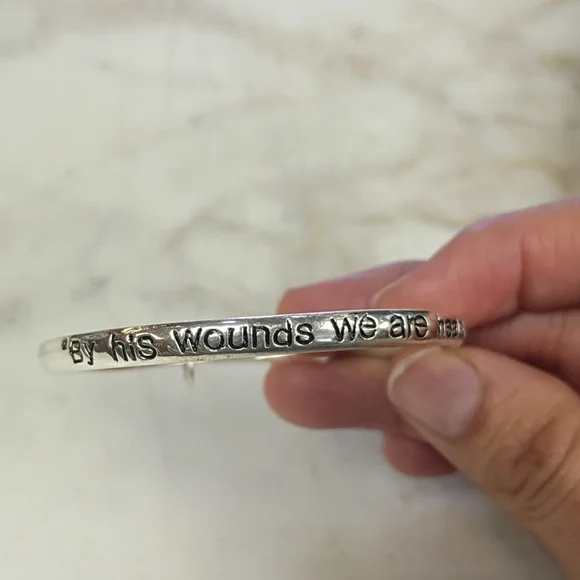 Silver Inspirational Bangle Bracelets - Picture 6 of 9